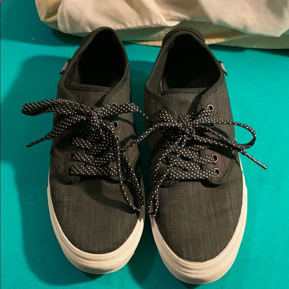 Vans Shoes - Black/Grey Vans with polka dot shoelaces